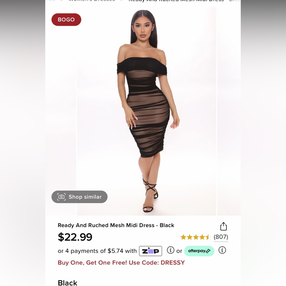 Fashionnova ruched mesh midi dress